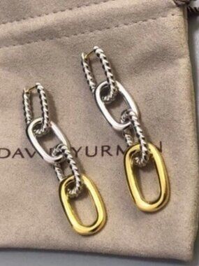 David Yurman Two-Tone Chain Link Earrings